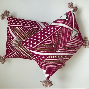 NWT 2 Anthropologie bohemian sequin pattern pillow